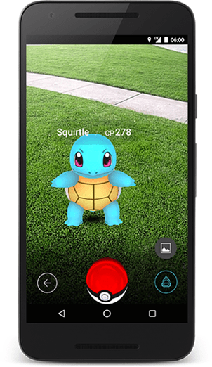 Mobile phone showing Pokémon GO